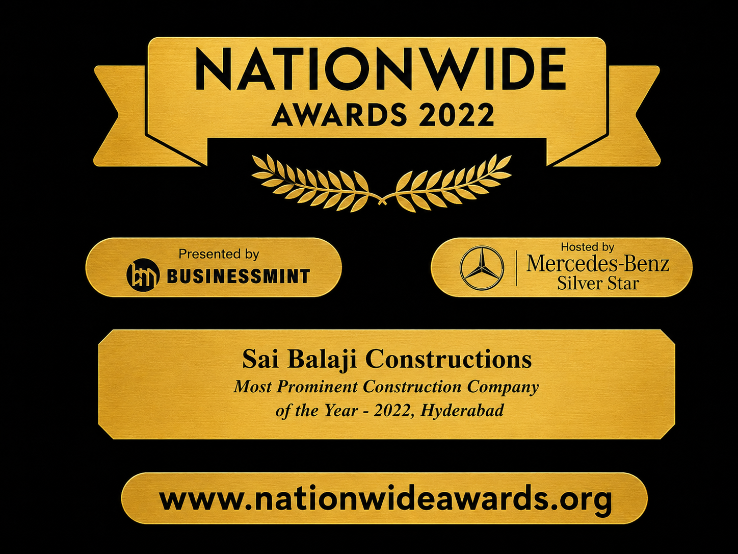 Nationwide Awards 2022 plaque